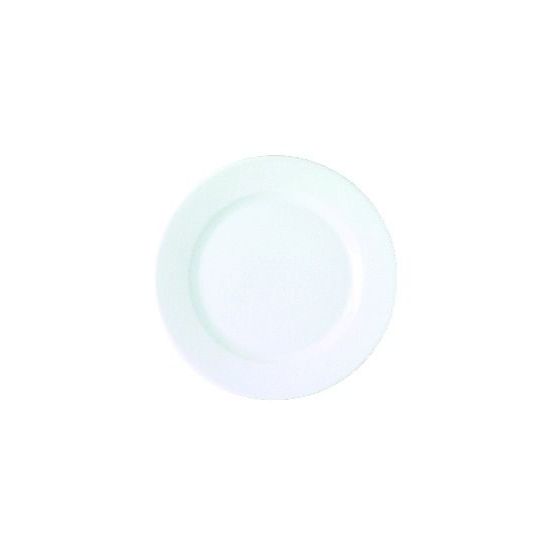 Plato llano redondo blanco porcelana de 21 cm de diámetro (12 u.)