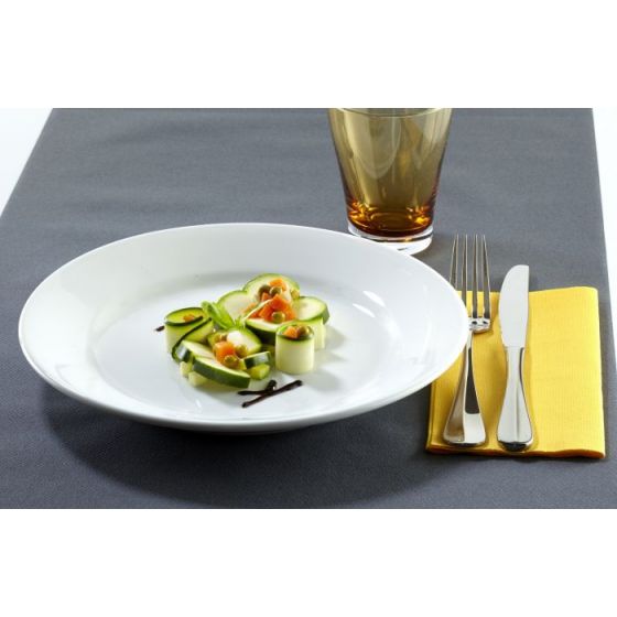Plato llano redondo blanco porcelana de 26 cm de diámetro (12 u.) - v2