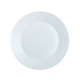 Plato llano redondo blanco cristal de 19 cm de diámetro Stairo (6 u.)