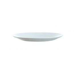 Plato llano redondo blanco cristal de 19 cm de diámetro Stairo (6 u.) - v2