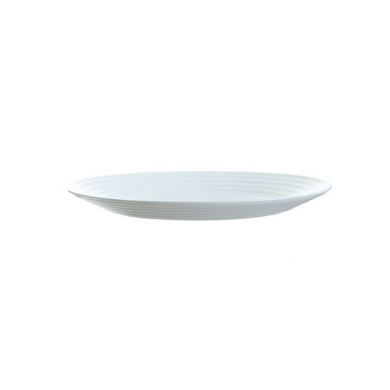 Plato llano redondo blanco cristal de 19 cm de diámetro Stairo (6 u.) - v2