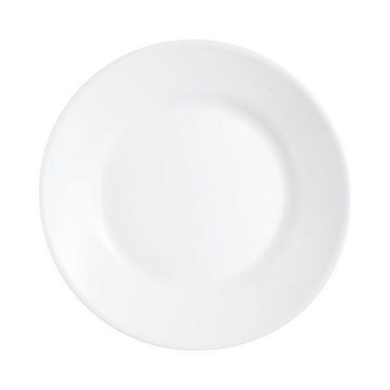 Plato llano redondo blanco cristal de 19 cm de diámetro Restaurant Blanco (6 u.)