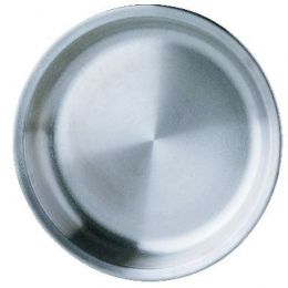 Bandeja de marisco redonda gris de acero inoxidable de 28 cm de diámetro