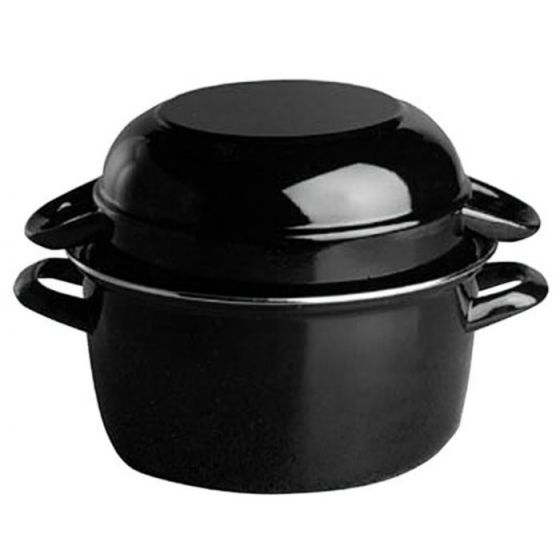 Olla para mejillones negra de hierro acero fundido de 18 cm de diámetro 2,60 l (6 u.)