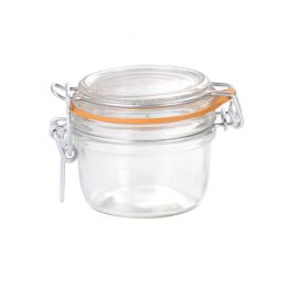 Tarro hermético redondo cristal transparente de 8,30 cm de diámetro Fido (6 u.)