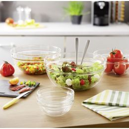 Fuente rectangular cristal transparente 14 cm Apilable (3 u.) - v2