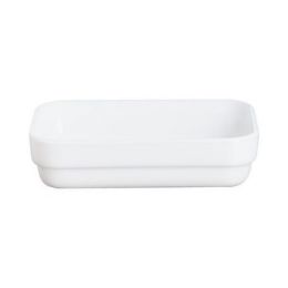 Fuente rectangular blanca de cristal de 14 cm Restaurant Blanca (6 u.)