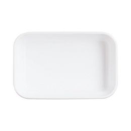 Fuente rectangular blanca de cristal de 14 cm Restaurant Blanca (6 u.) - v2