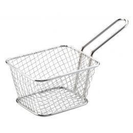 Cesta para patatas fritas rectangular gris de acero inoxidable 10 cm(12 u.)