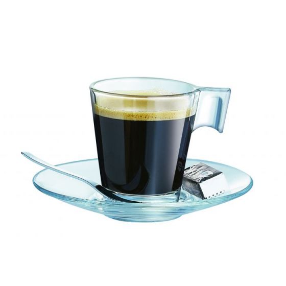 Platillo expreso redondo cristal transparente de 12 cm de diámetro Aroma (6 u.) - v3