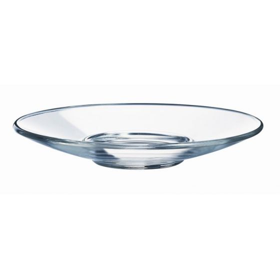 Platillo para taza de té redondo cristal transparente de 14 cm de diámetro Aroma (6 u.)