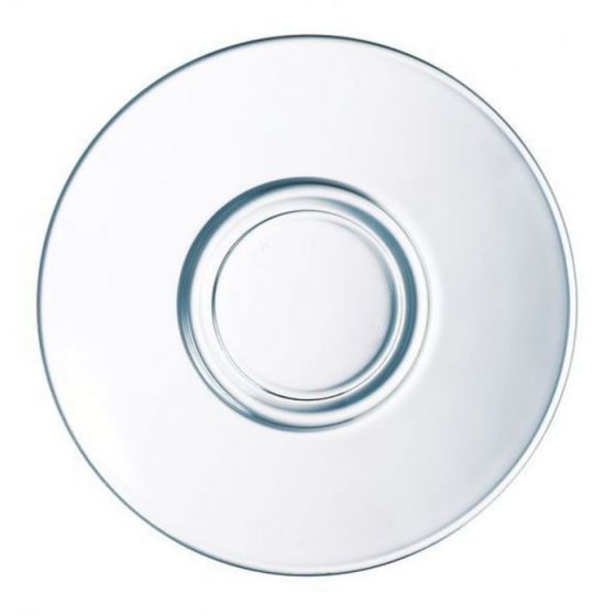Platillo para taza de té redondo cristal transparente de 14 cm de diámetro Aroma (6 u.) - v2