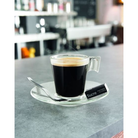Platillo para taza de té redondo cristal transparente de 14 cm de diámetro Aroma (6 u.) - v3
