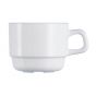 Taza de desayuno redonda blanca de cristal de 25 cm Restaurant Blanca (6 u.)