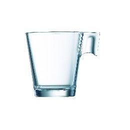 Taza de té redonda transparente de cristal de 22 cl y 10 cm de diámetro Aroma (12 u.)