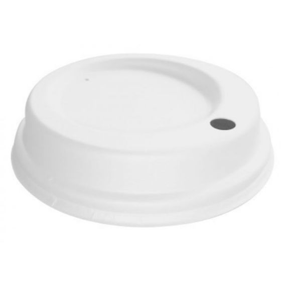 Tapa redonda blanca de bagazo de 9 cm de diámetro (50 unidades)