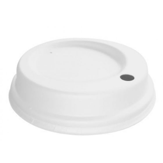 Tapa redonda blanca de bagazo de 8 cm de diámetro (60 unidades)
