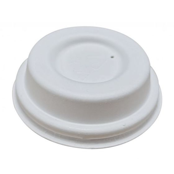 Tapa redonda blanca de bagazo de 6,30 cm de diámetro (50 unidades)