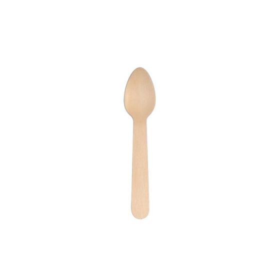 Cuchara pequeña beige 11 cm (100 unidades)