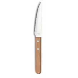 Cuchillos de carne de acero inoxidable/madera 21 cm (12 u.)
