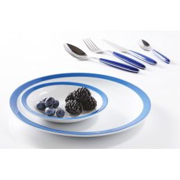 Cuchillos de mesa dentados de acero inoxidable azul marino 22 cm (12 u.) - v2