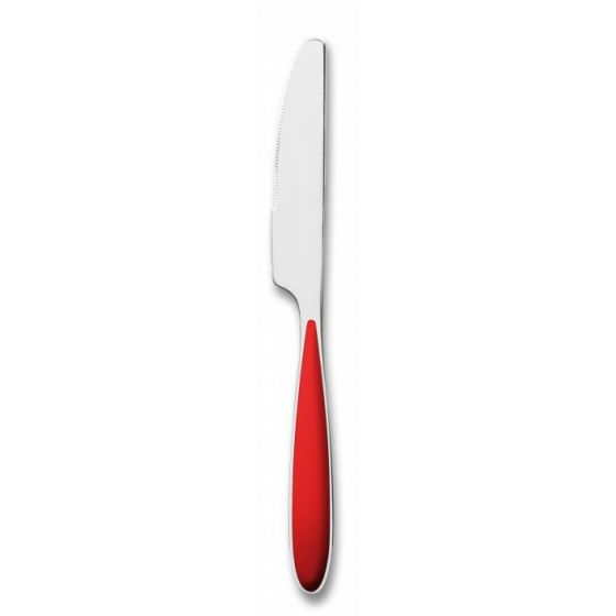 Cuchillos de mesa dentados de acero inoxidable rojo 22 cm (12 u.)