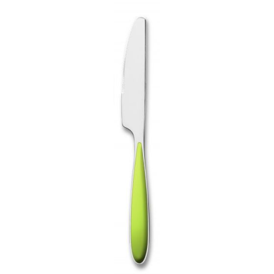 Cuchillos de mesa dentados de acero inoxidable verde anís 22 cm (12 u.)