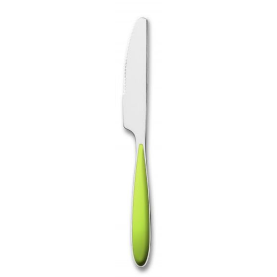 Cuchillos de mesa dentados de acero inoxidable verde anís 22 cm (12 u.)