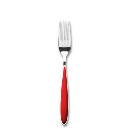 Tenedor de mesa de acero inoxidable 20 cm rojo (12 u.)