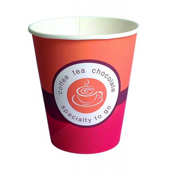 Vaso cartón naranja 15 cl Hot Cup (100 unidades)