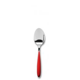 Cuchara de café de acero inoxidable 14 cm roja (12 u.)