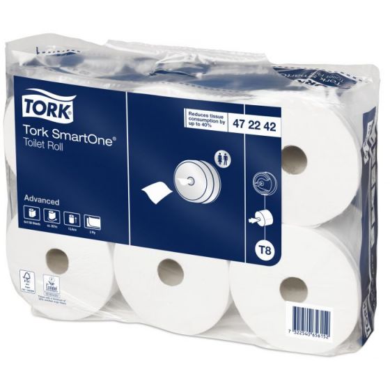 Papel higiénico blanco guata de celulosa (x 6u.) Tork T8