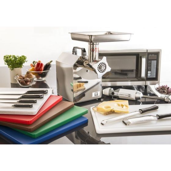 Tabla de cortar de polietileno de alta densidad azul 40 x 60 cm pastelería Sin canal - v3