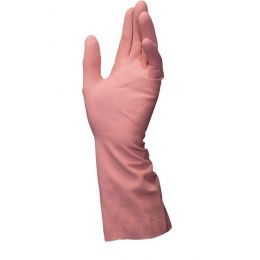 Par de guantes domésticos de látex rosa talla 8 - v2