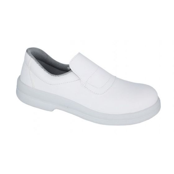 Zapato mocasín de seguridad unisex blanco talla 38