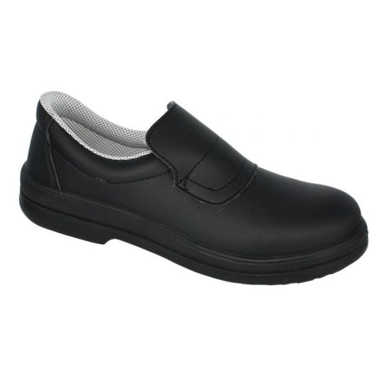 Zapato mocasín de seguridad unisex negro talla 39