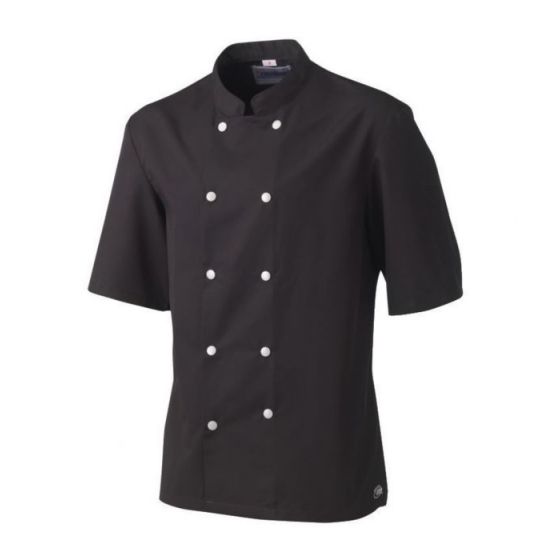 Chaqueta de cocinero hombre manga corta negra talla 1 Blake