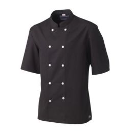 Chaqueta de cocinero hombre manga corta negra talla 4 Blake