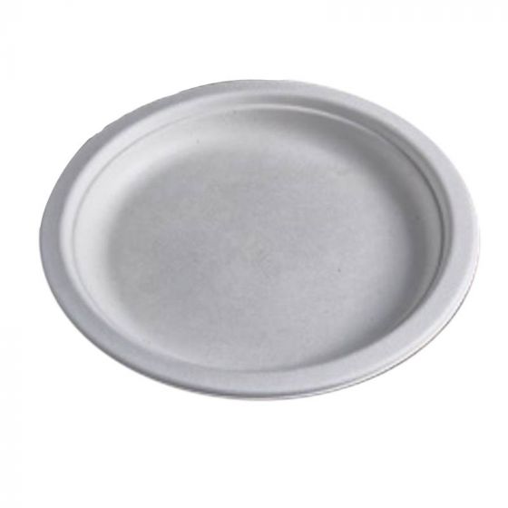 Plato blanco desechable biodegradable de 26 cm de diámetro (50 unidades)