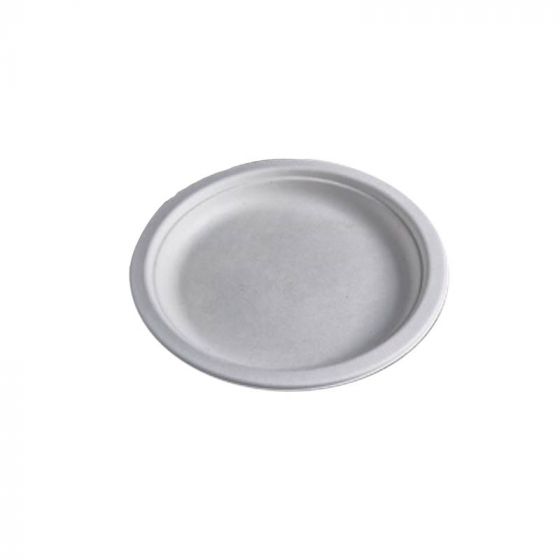 Plato blanco desechable biodegradable de 18 cm de diámetro (50 unidades)
