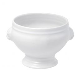 Sopera cabeza de león redonda de porcelana blanca 12 cm Tete Lion (4 u.)