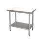 Mesa de corte de acero inoxidable con estantes 1500 x 700 x 850 mm (L x P x A)