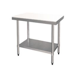 Mesa de corte de acero inoxidable con estantes 1500 x 700 x 850 mm (L x P x A)