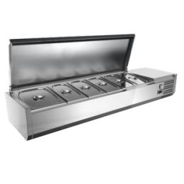 Vitrina de ingredientes acristalada 6 x GN1/4 1400 x 335 mm