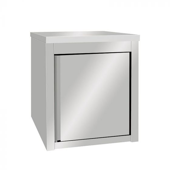 Meuble bas inox central à porte battante 600 x 700 x 850 mm - v1