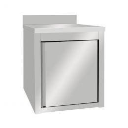 Meuble bas inox adossé à porte battante 600 x 700 x 850 mm - v2