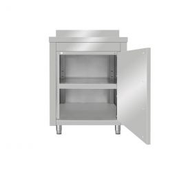 Meuble bas inox adossé à porte battante 600 x 700 x 850 mm