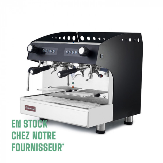 Machine à café expresso 2 groupes, automatique, noir