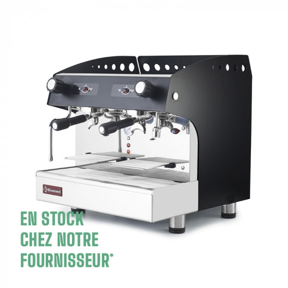 Machine à café expresso 2 groupes, semi-automatique, noir