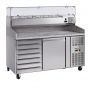 Mueble para pizzas refrigerado 1 puerta + módulo con 7 cajones de masa neutros